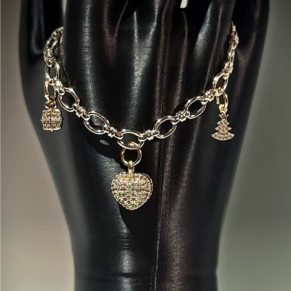 Gold Christmas Charm Bracelet